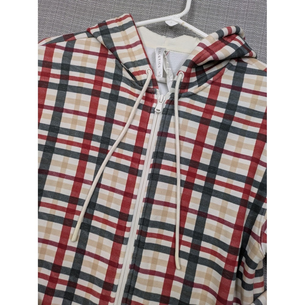 Fabletics One Piece Womens Small Multicolor Plaid Fleece Hooded Zip One-piece